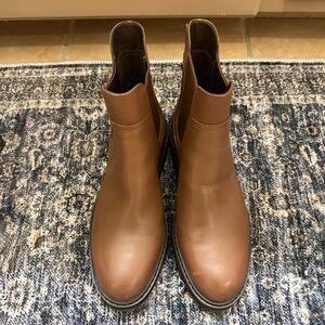 Cole Haan Brown Leather Ankle Booties with Elastic Panels